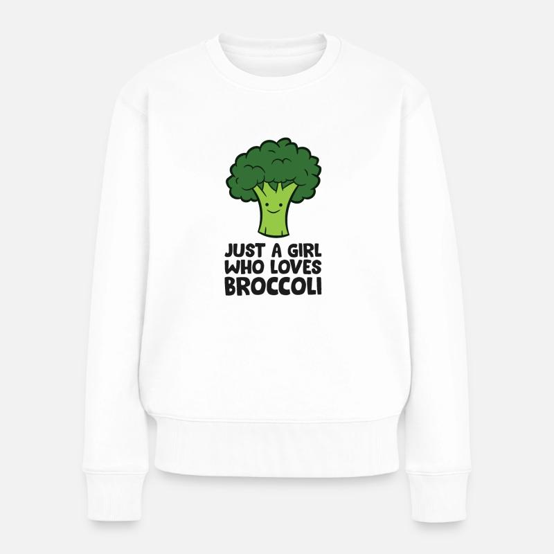 Juste une fille qui aime le brocoli - Pull Premium bio Femme - blanc