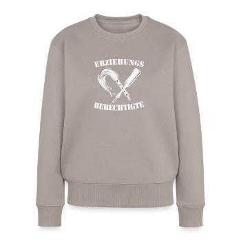 Erziehungsberechtigte BDSM Bondage SM T-Shirt - Frauen Premium Bio Pullover - Taupe - Vorne - Julia (174cm)