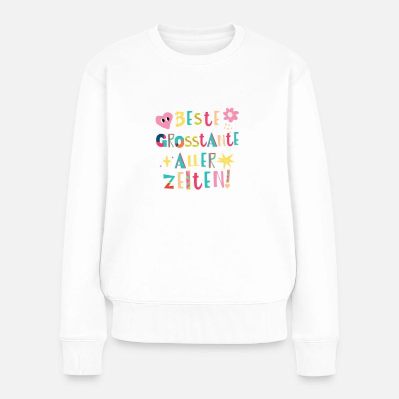 Beste Großtante aller Zeiten Geschenk - Frauen Premium Bio Pullover - Weiß