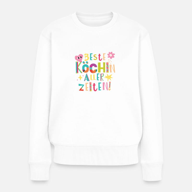 Beste Köchin aller Zeiten Geschenk - Frauen Premium Bio Pullover - Weiß