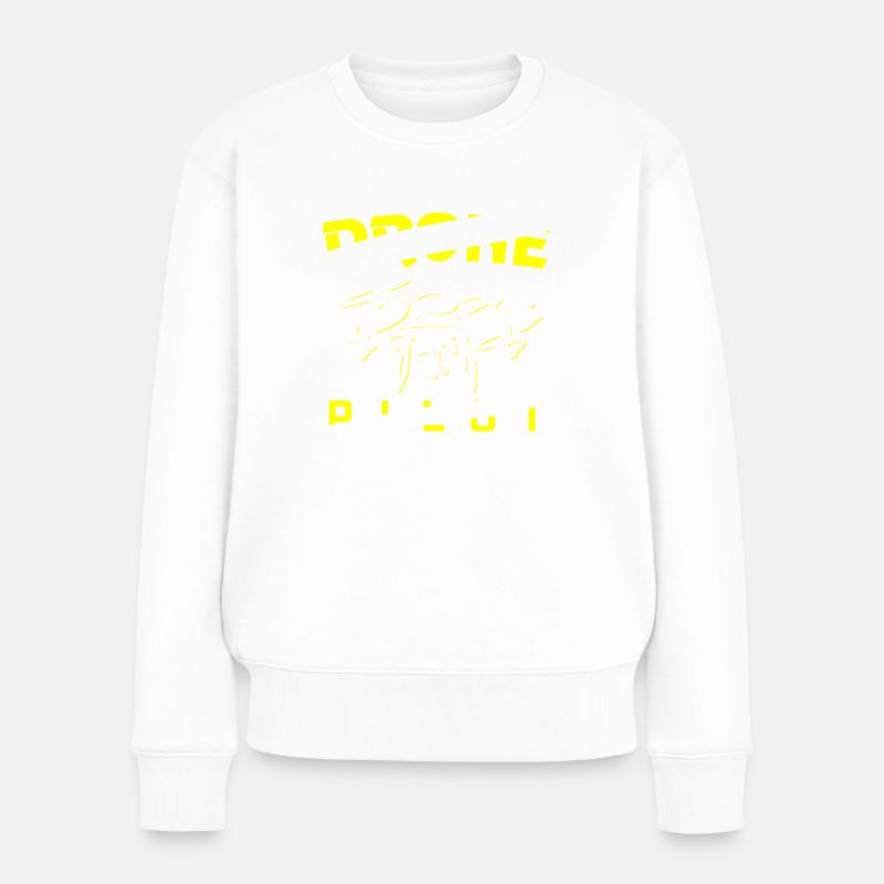 Drone Pilot Quadcopter FPV Drone - Frauen Premium Bio Pullover - Weiß