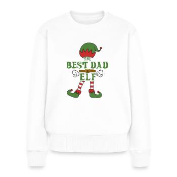 La meilleure tenue de famille de Noël papa elfe - Pull Premium bio Femme - blanc - Devant - Julia (174cm)