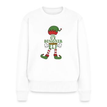 La tenue de famille de Noël UX Designer Elf - Pull Premium bio Femme - blanc - Devant - Julia (174cm)