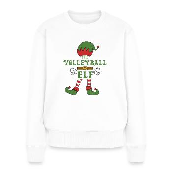 La tenue de famille de Noël volleyball Elf - Pull Premium bio Femme - blanc - Devant - Julia (174cm)