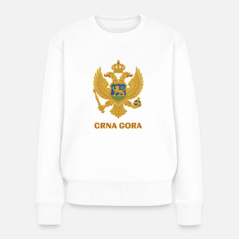 Crna Gora Doppeladler Montenegro Balkan - Frauen Premium Bio Pullover - Weiß