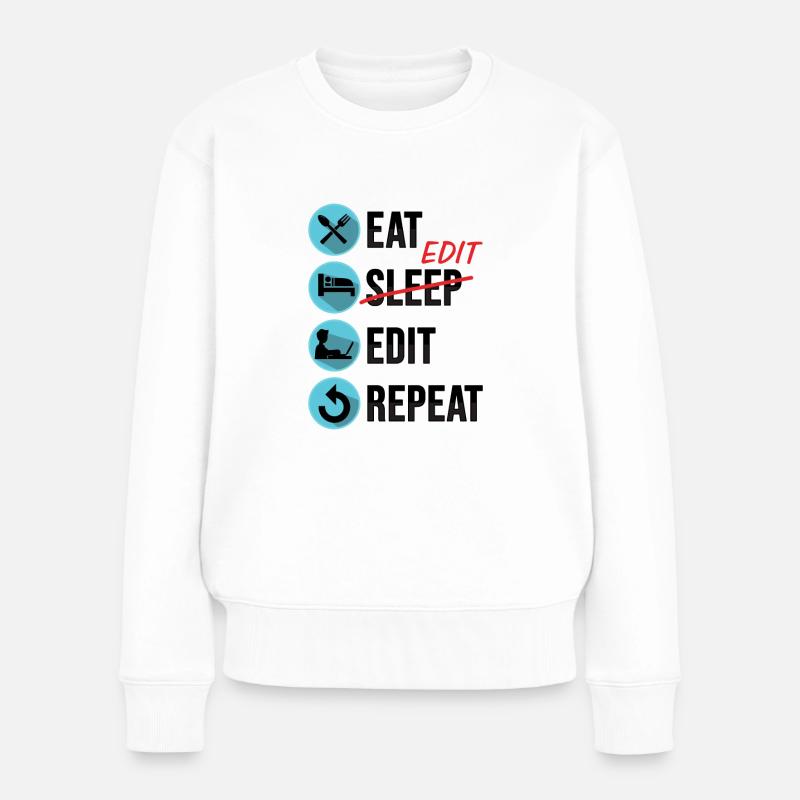 Filmemacher Postproduktion Videoeditor und Cutter - Frauen Premium Bio Pullover - Weiß