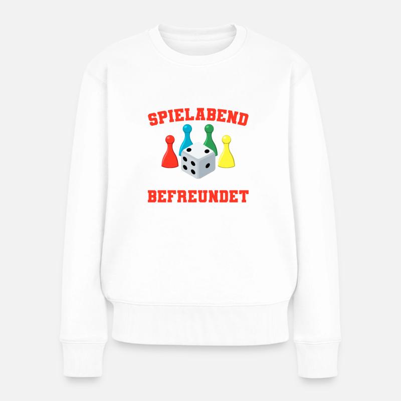 Gesellschaftsspiele Spieleabend Brettspiele - Frauen Premium Bio Pullover - Weiß