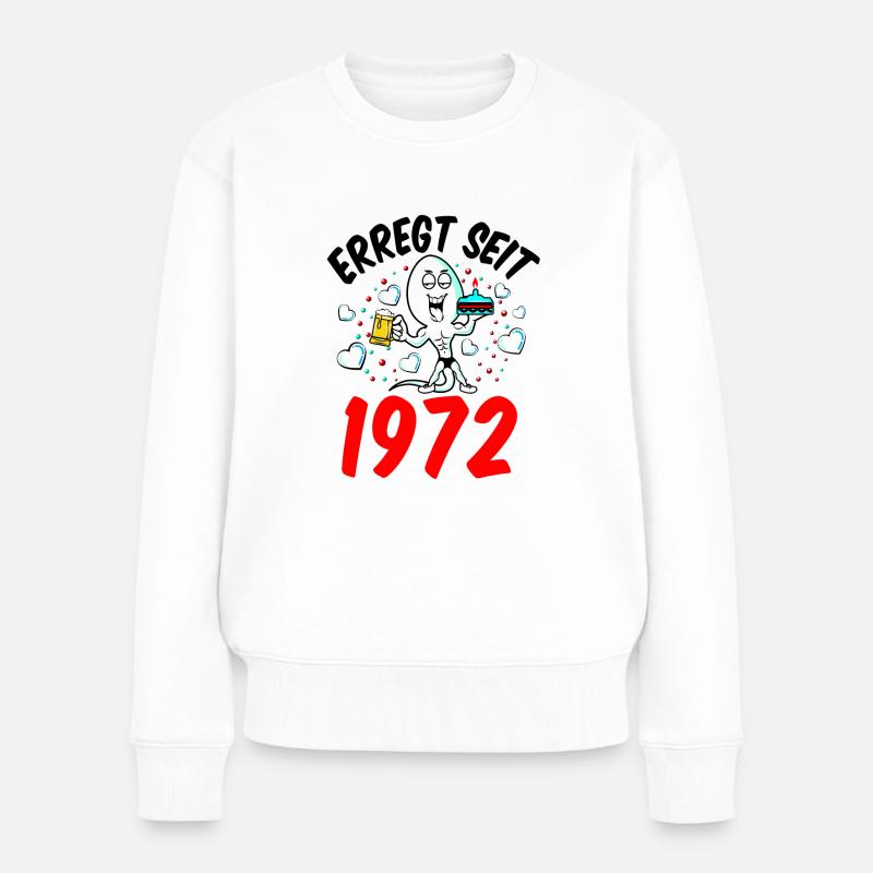 Vor 50 Jahren war ich mal der Schnellste 50 Jahre - Frauen Premium Bio Pullover - Weiß