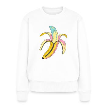 Bananas Pop Art - Women's Premium Organic Jumper - white - Front - Julia (174cm)