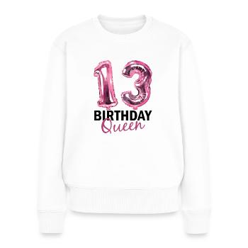 13 ans Anniversaire Cadeau Fille Ballons Imprimer - Pull Premium bio Femme - blanc - Devant - Julia (174cm)