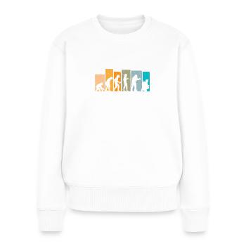 Evolution Retro feuerwehrmann feuerwehr Geschenk - Frauen Premium Bio Pullover - Weiß - Vorne - Julia (174cm)