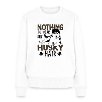 Husky Haar - Frauen Premium Bio Pullover - Weiß - Vorne - Julia (174cm)