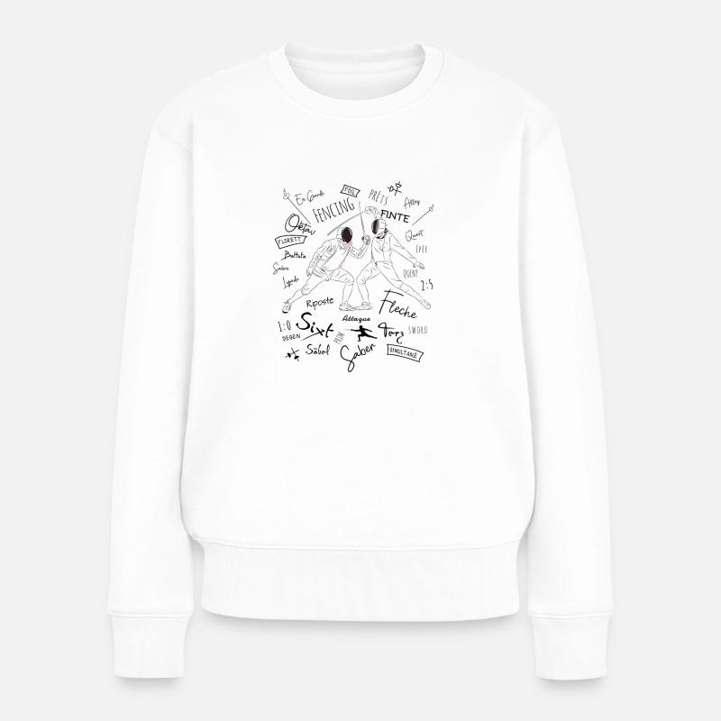 Fechten Begriffe Training Geschenk - Frauen Premium Bio Pullover - Weiß