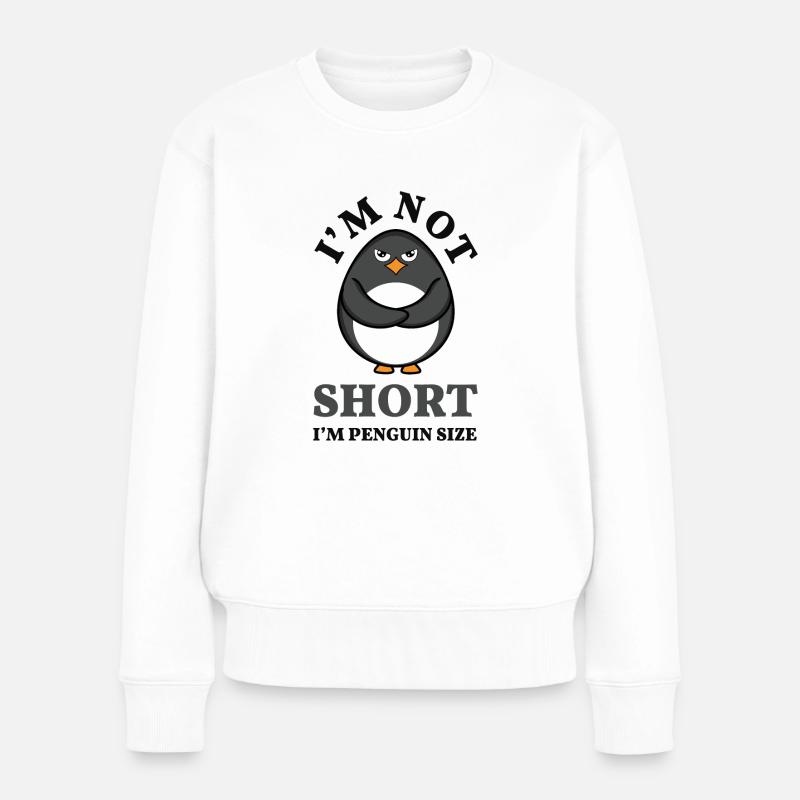 Funny Not Short Penguin Snow Cool Penguin - Frauen Premium Bio Pullover - Weiß
