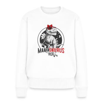 Mamasaurus Maman Dinosaure Cadeau Fête des Mères - Pull Premium bio Femme - blanc - Devant - Julia (174cm)