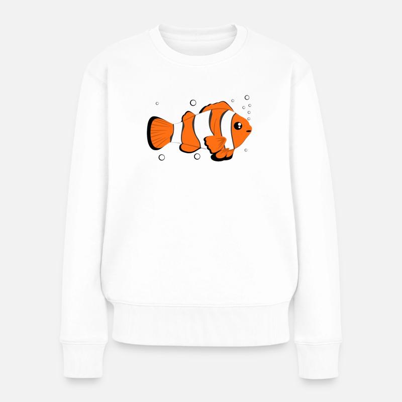 Clownfisch - Frauen Premium Bio Pullover - Weiß