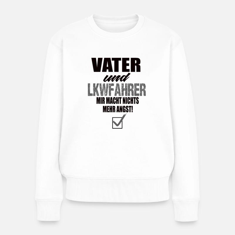 Vater und Lkwfahrer - Frauen Premium Bio Pullover - Weiß