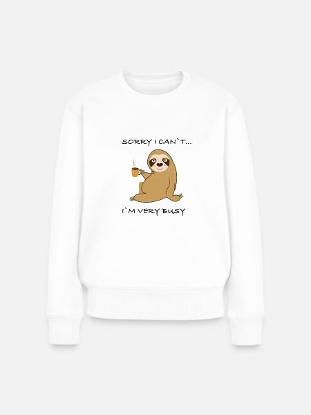 Sloth - Frauen Premium Bio Pullover - Weiß