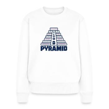 Lebensmittelpyramide Kaffee Wein Trinken - Frauen Premium Bio Pullover - Weiß - Vorne - Julia (174cm)
