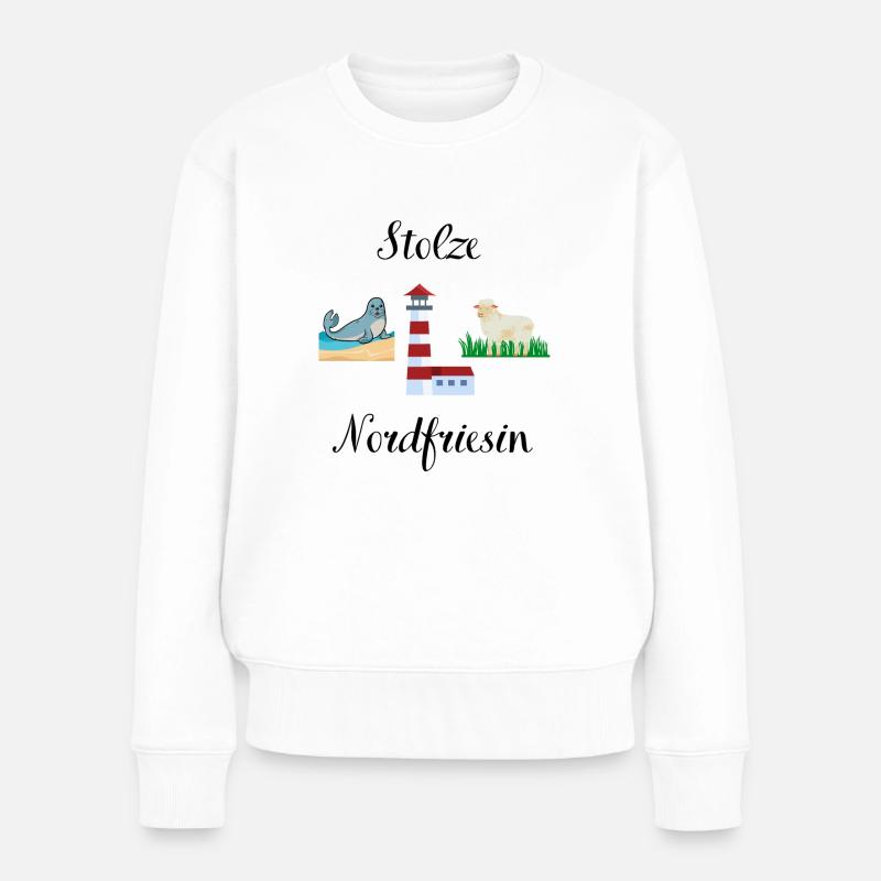 Stolze Nordfriesin - Frauen Premium Bio Pullover - Weiß