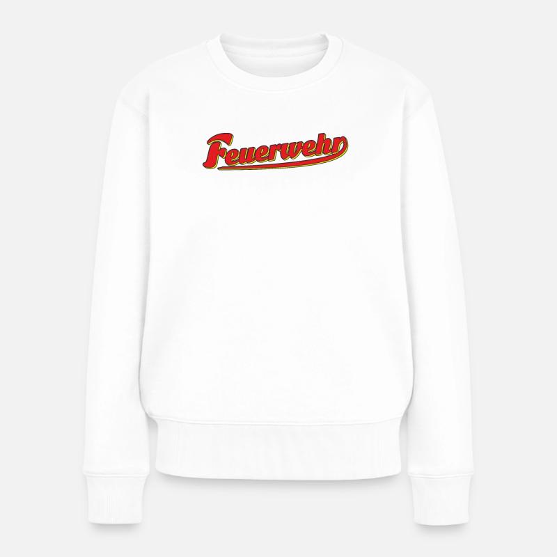 FEUERWEHR - Frauen Premium Bio Pullover - Weiß