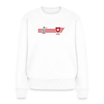 Suisse Nati Confédérés Patriotisme Fan de football - Pull Premium bio Femme - blanc - Devant - Julia (174cm)