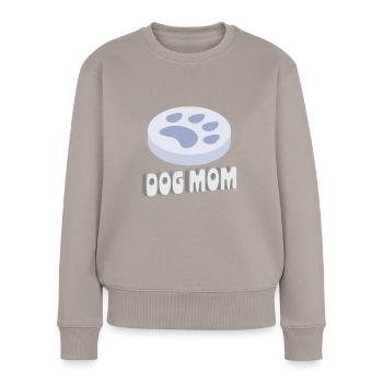 Maman chien - Pull Premium bio Femme - taupe - Devant - Julia (174cm)