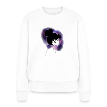 Galaxy Girl Sternenhimmel - Frauen Premium Bio Pullover - Weiß - Vorne - Julia (174cm)