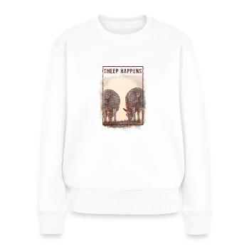Sheep Happens - Pull Premium bio Femme - blanc - Devant - Julia (174cm)