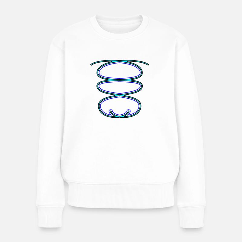 zeichnung 2 black - Frauen Premium Bio Pullover - Weiß