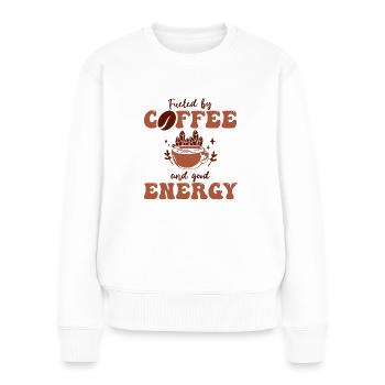 Positive Energy Coffee Energy Healer Coffee Addict - Frauen Premium Bio Pullover - Weiß - Vorne - Julia (174cm)