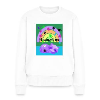 It wasn't me - racoon - - Women's Premium Organic Jumper - white - Front - Julia (174cm)