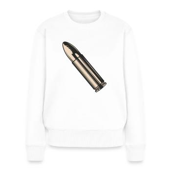 Pistole Patrone - Frauen Premium Bio Pullover - Weiß - Vorne - Julia (174cm)