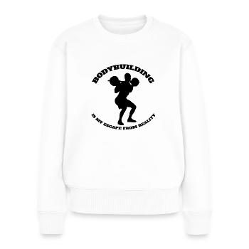 Bodybuilder Strength Training Fitness Muscle Athletes - Women's Premium Organic Jumper - white - Front - Julia (174cm)