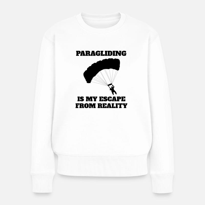 Paragleiter Gleitschirmfliegen Paragliding - Frauen Premium Bio Pullover - Weiß