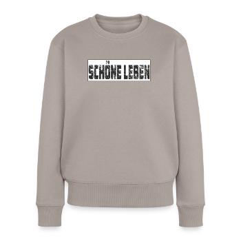 SCHÖNE LEBEN - Frauen Premium Bio Pullover - Taupe - Vorne - Julia (174cm)