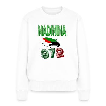 MADININA 972 IDEE CADEAU MARTINIQUE - Pull Premium bio Femme - blanc - Devant - Julia (174cm)