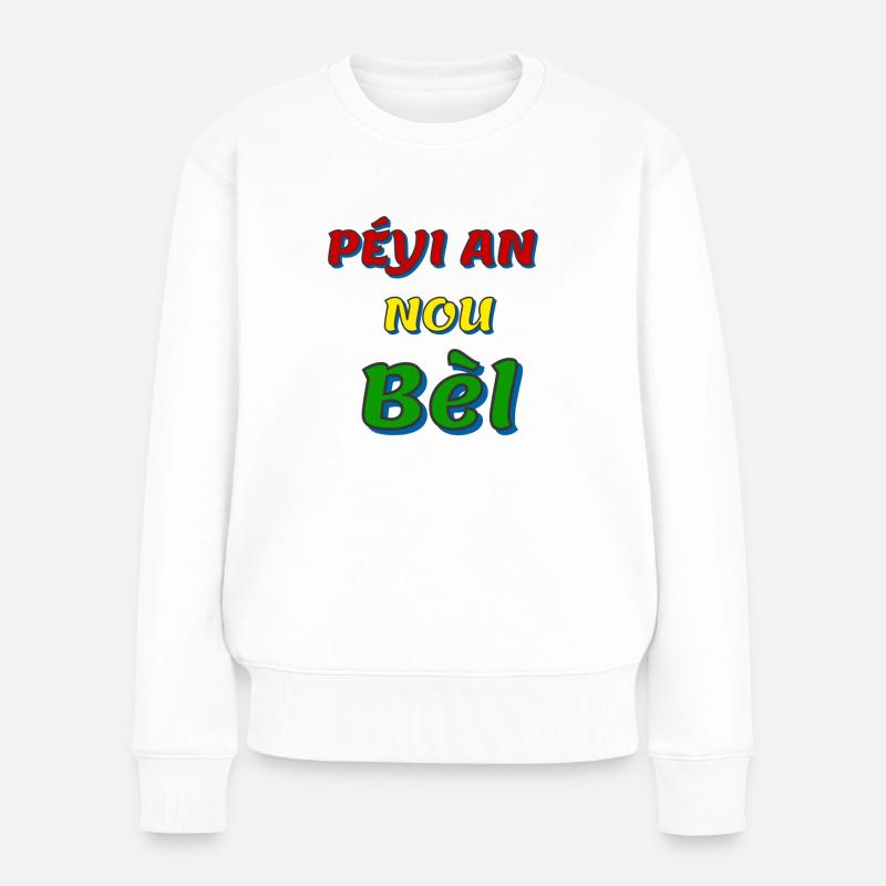 péyi an nou bèl - Pull Premium bio Femme - blanc