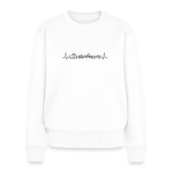 Straßenwärter Herzschlag Straßenbauerin - Frauen Premium Bio Pullover - Weiß - Vorne - Julia (174cm)