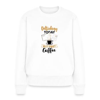Deltiology coffee Deltiologist postcard collector - Women's Premium Organic Jumper - white - Front - Julia (174cm)