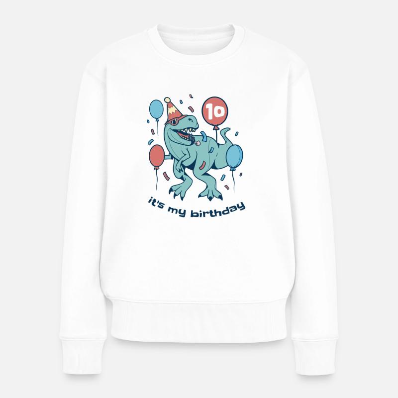 C’est myBirthday Dino - Pull Premium bio Femme - blanc