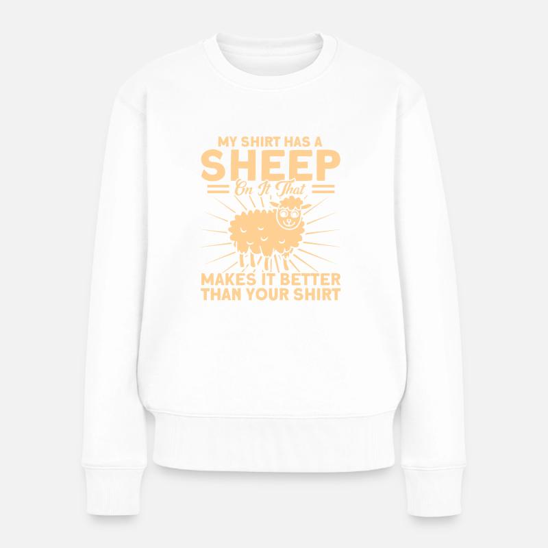 Élevage de moutons Élevage Élevage Mouton Cadeau - Pull Premium bio Femme - blanc