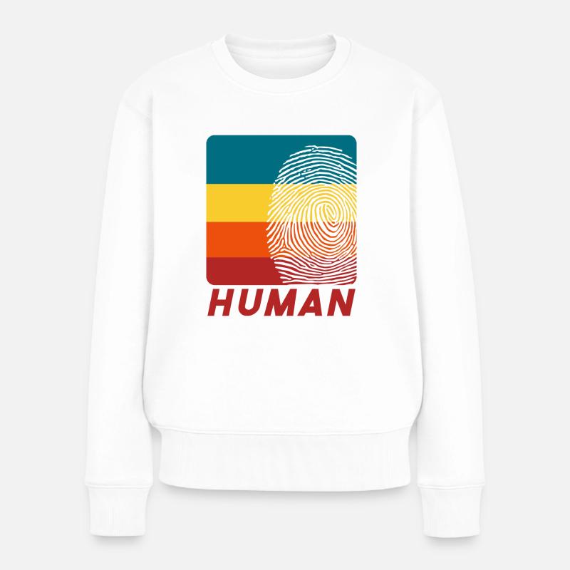 Human Fingerprint - Frauen Premium Bio Pullover - Weiß