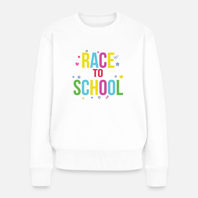 Skateboard Schulstart Schulanfang Schule Schüler - Frauen Premium Bio Pullover - Weiß