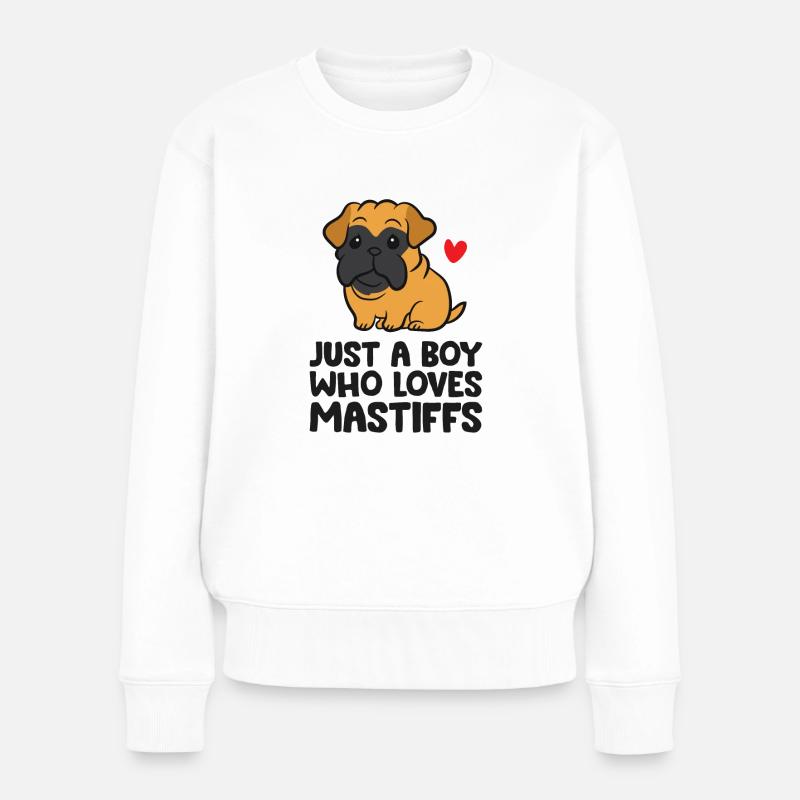 Nur ein Junge, der Doggen liebt Cane Corso - Frauen Premium Bio Pullover - Weiß