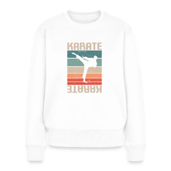 Karaté Karaté Classique Rétro Vintage - Pull Premium bio Femme - blanc - Devant - Julia (174cm)