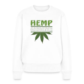 HEMP GARDENER - Frauen Premium Bio Pullover - Weiß - Vorne - Julia (174cm)
