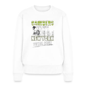 BAMBERG IST WIE NEW YORK - Frauen Premium Bio Pullover - Weiß - Vorne - Julia (174cm)