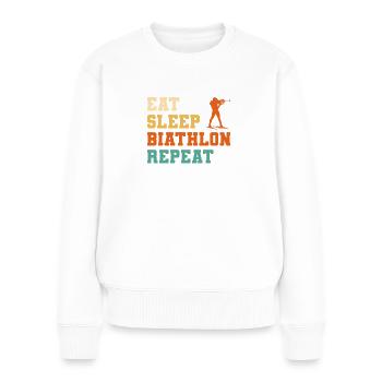 Manger dormir Biathlon Répéter Biathlète - Pull Premium bio Femme - blanc - Devant - Julia (174cm)