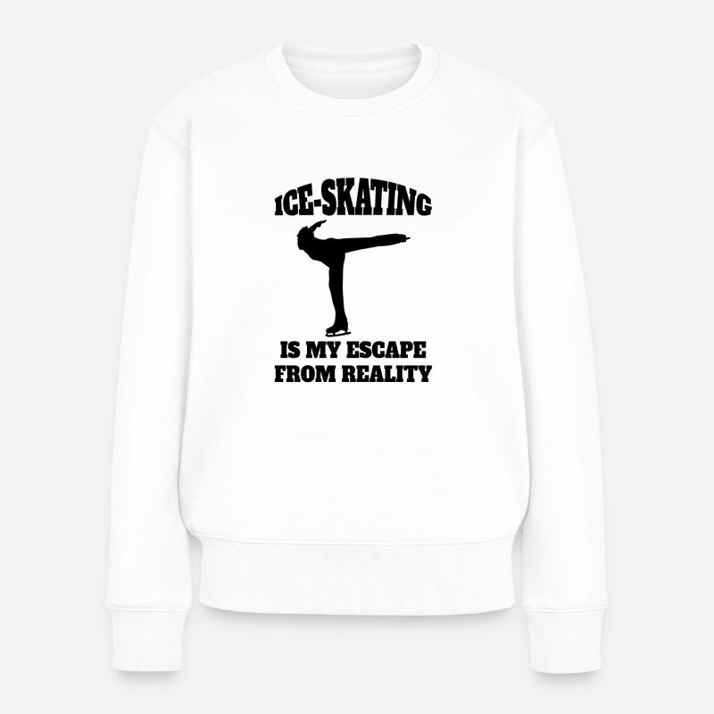 Eiskunstlauf Eiskunstlaufen Schlittschuh Eislauf - Frauen Premium Bio Pullover - Weiß